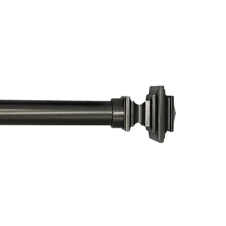Linen Avenue Grey Stone Double Window Curtain Rod Set, 48 to 86Inch, Polished Nickel LAAS66S17-LA